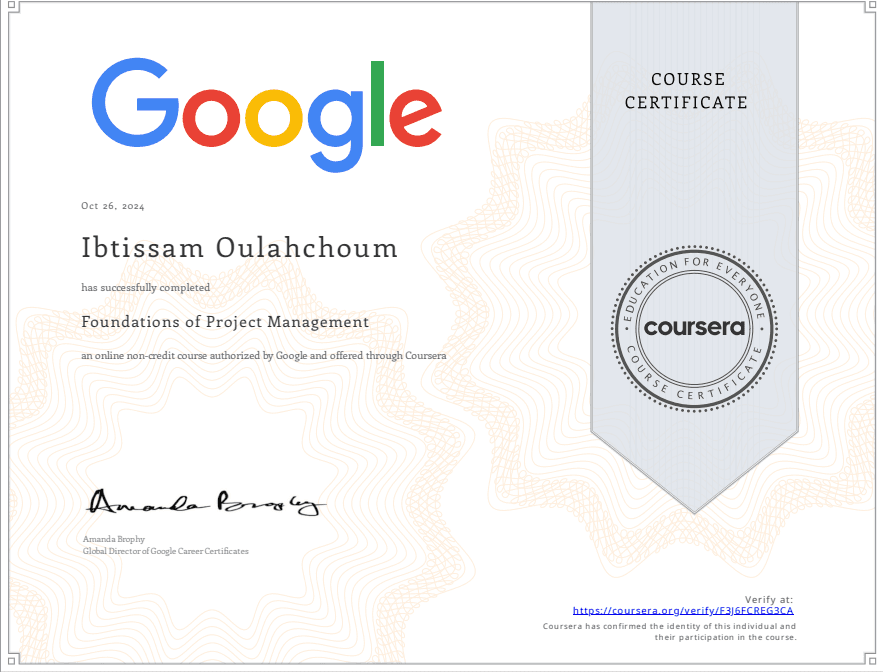 Foundations of Project Management Certificate