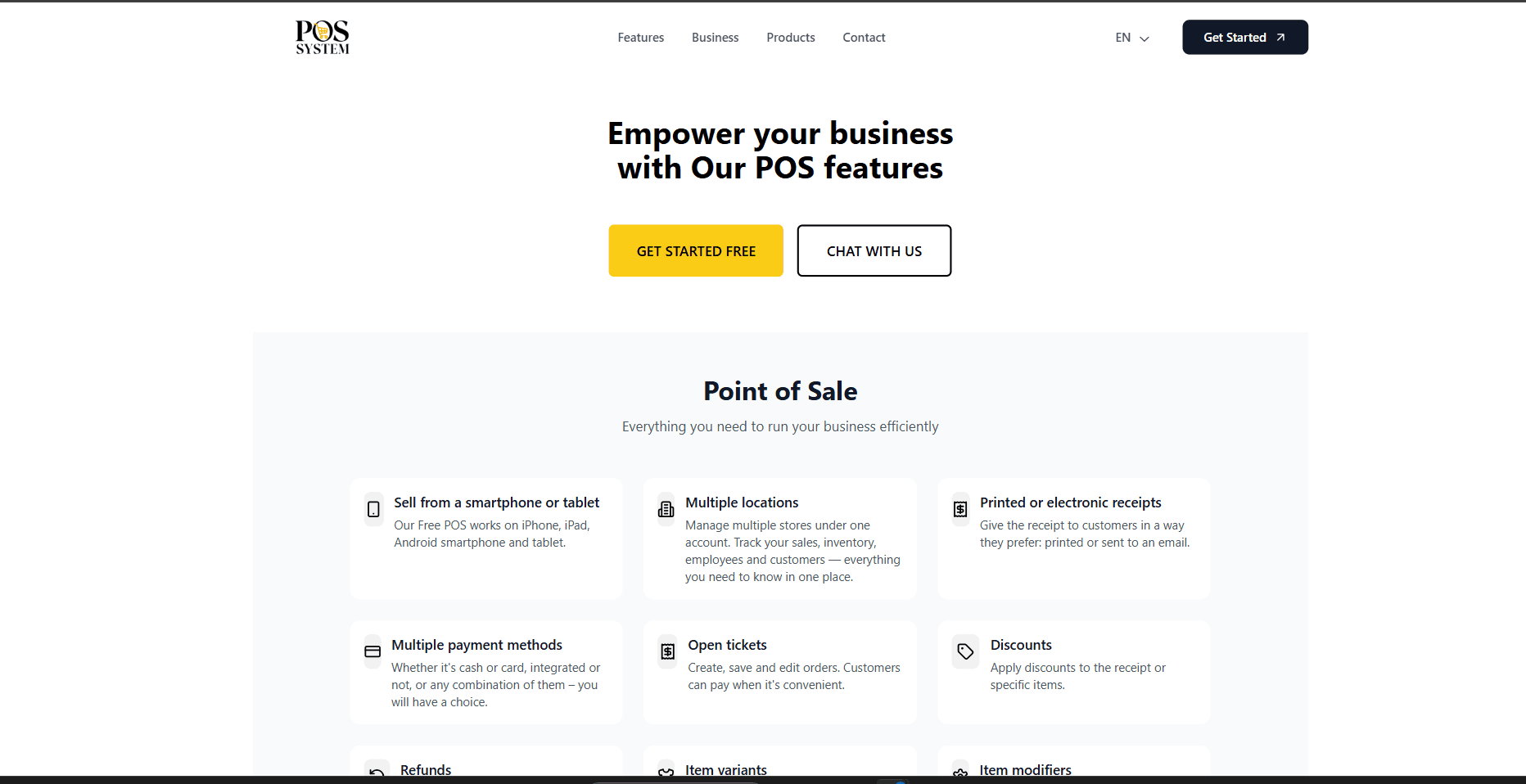POS System — Restaurant Management Platform Landing Page screenshot 2