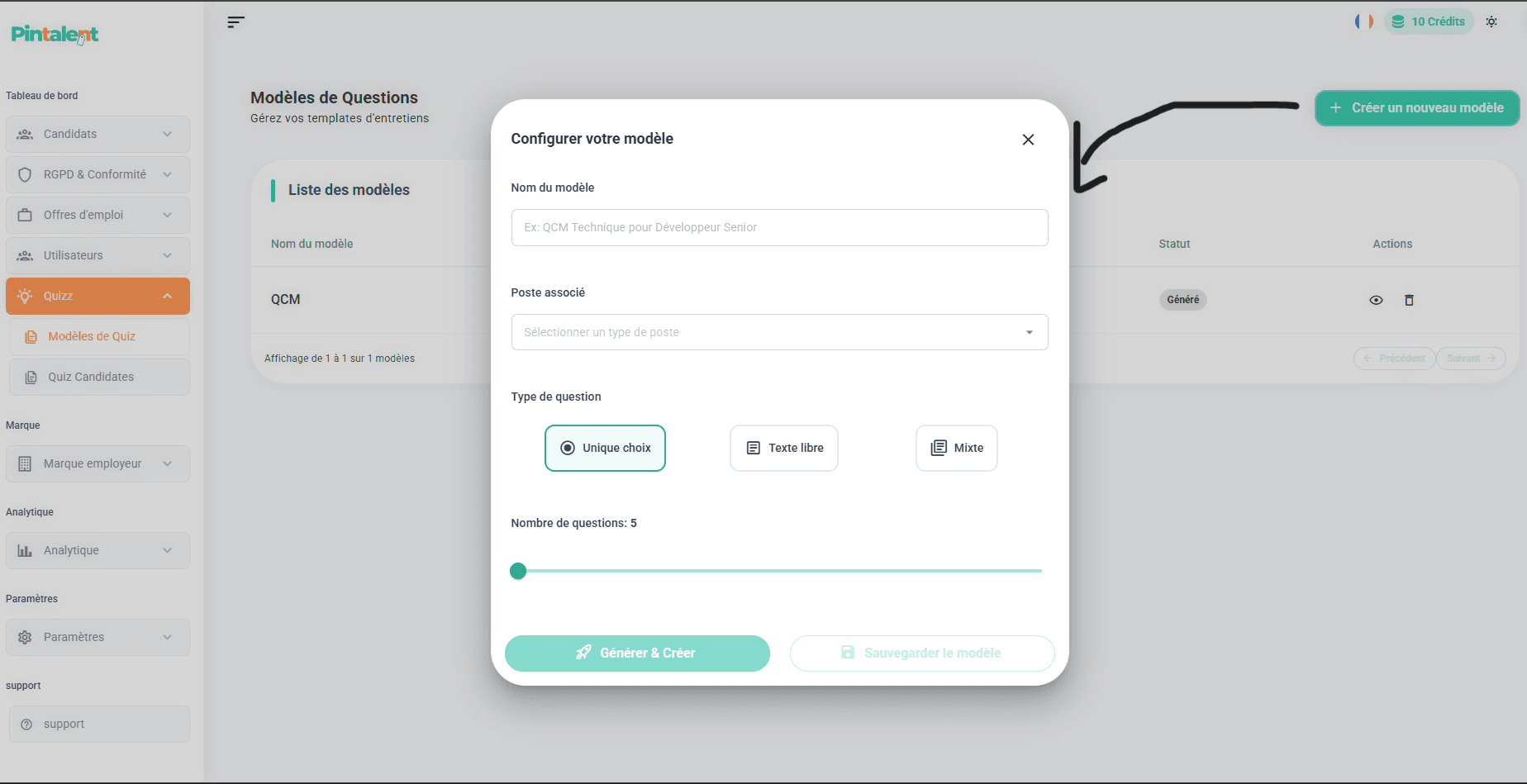 PinTalent App — AI-Powered Quiz Generation for Recruiters screenshot 2