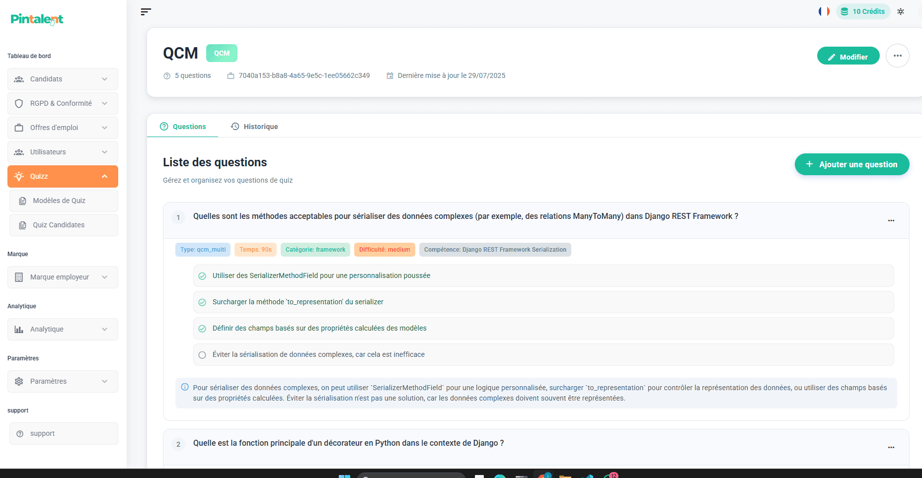 PinTalent App — AI-Powered Quiz Generation for Recruiters screenshot 3