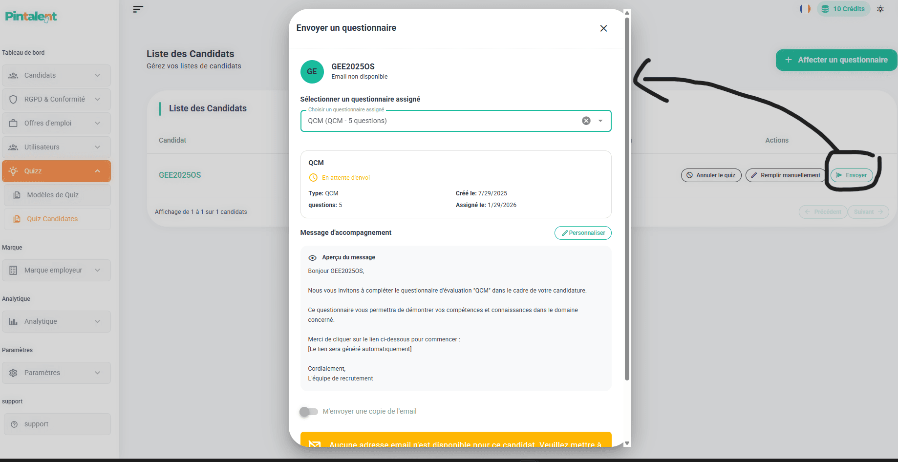 PinTalent App — AI-Powered Quiz Generation for Recruiters screenshot 5